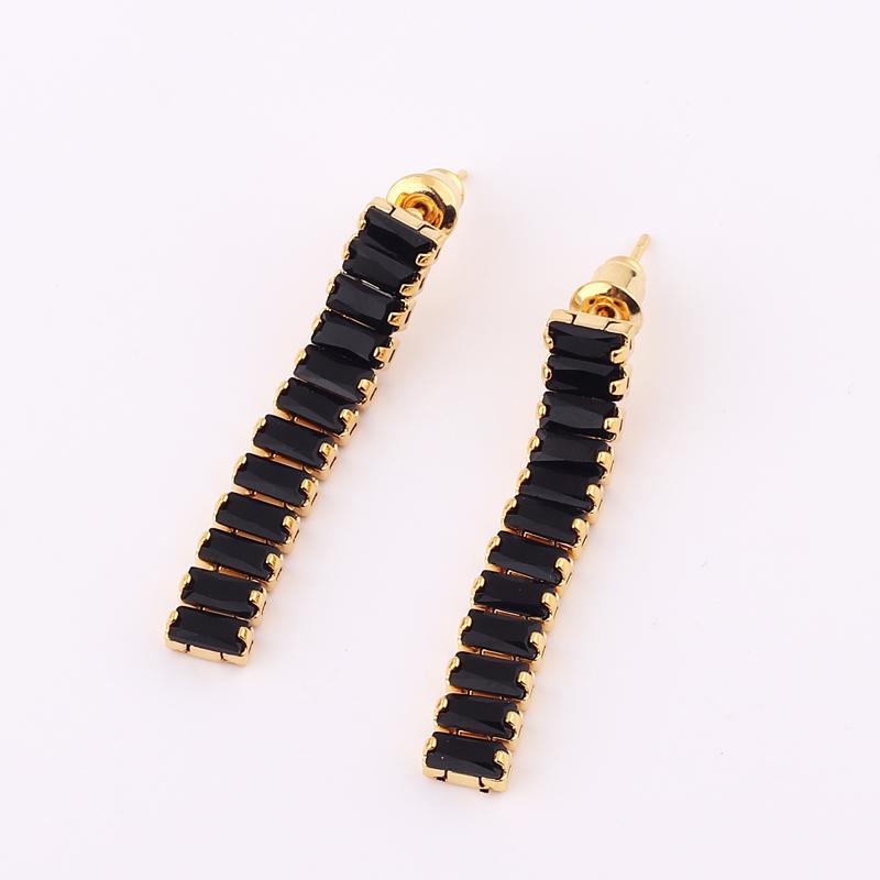 New Fashion Tennis Zircon Long Tassel Earrings Women's Simple GoldColor Party Jewelry Beautiful Gifts