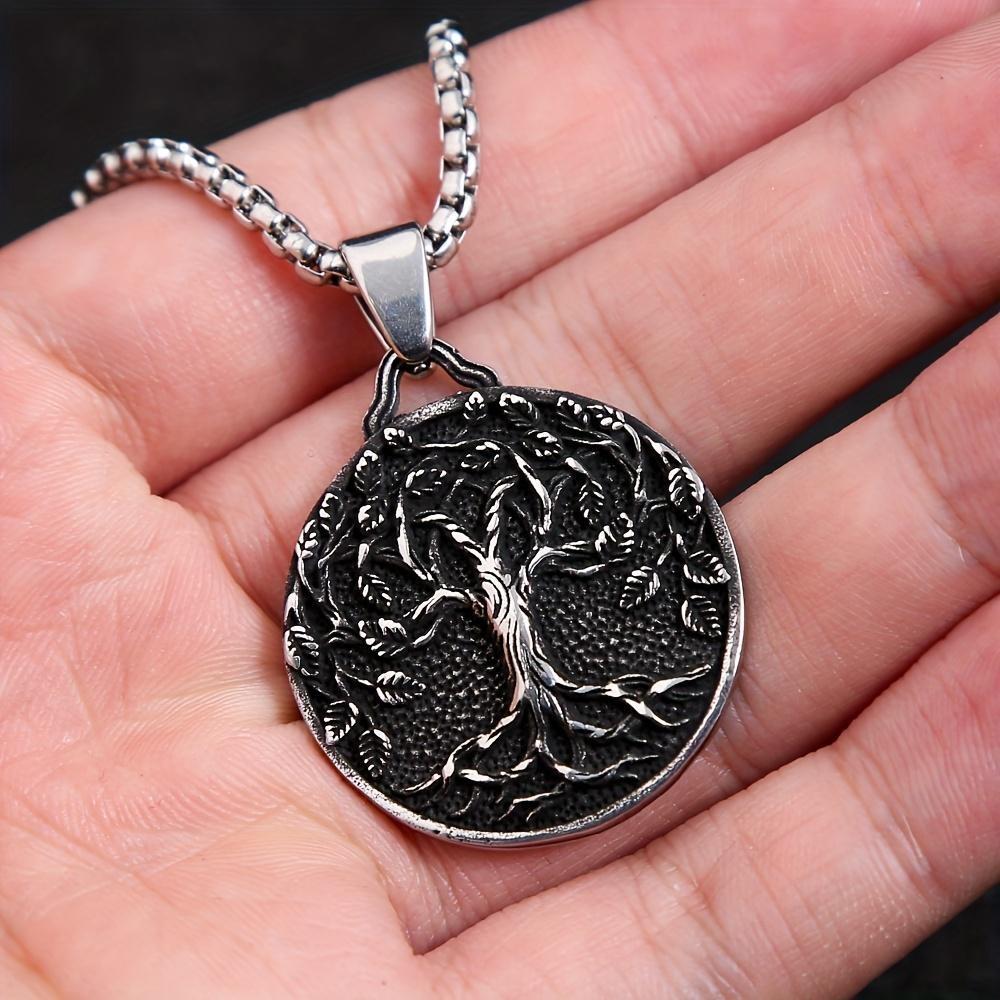 New Creative Design Vintage Tree of Life Necklace Men's Nordic Viking Pendant Protector Jewelry Gift