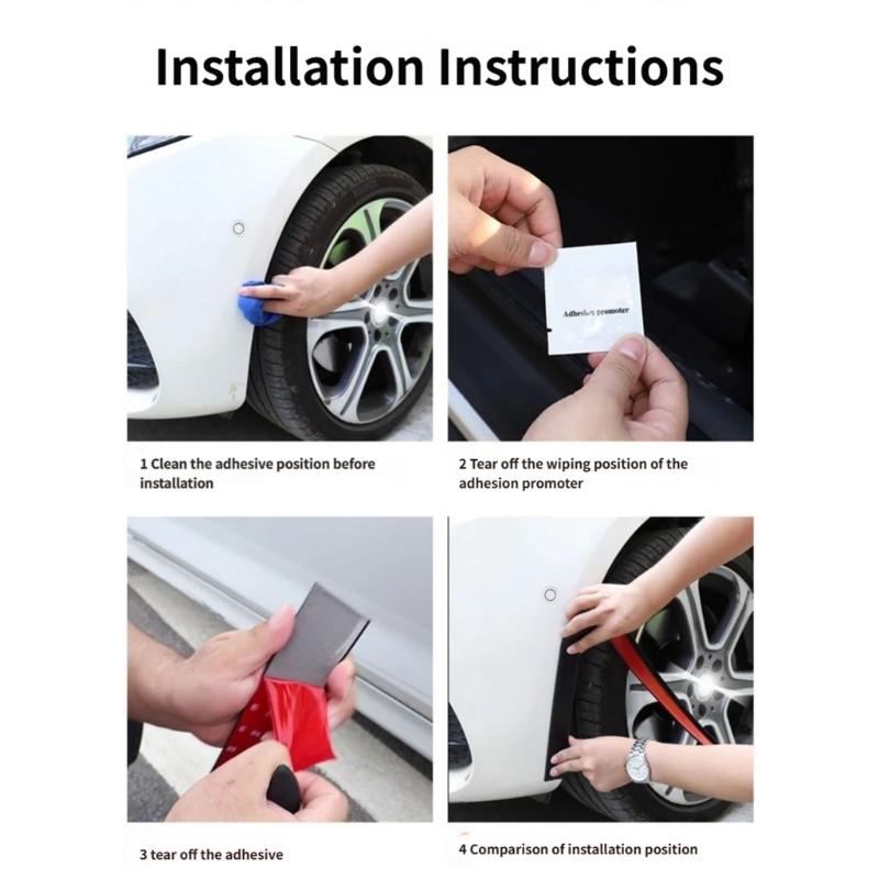 Universal Wheel Fenders Trim Protective Strips Heat Resistant PVC Wheel Eyebrow Protector For Vehicle Appearance