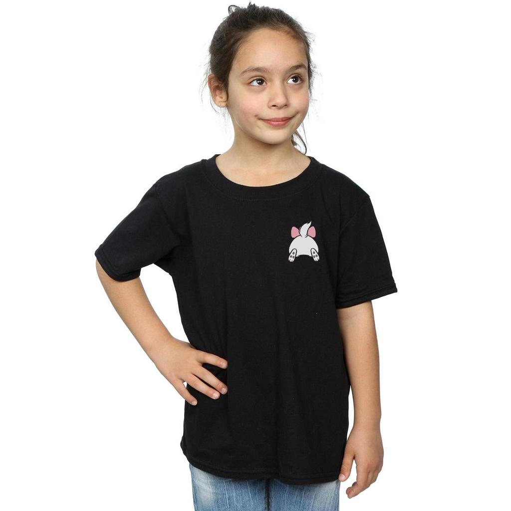 Disney Girls Aristocats Marie Backside Breast Print Cotton T-Shirt