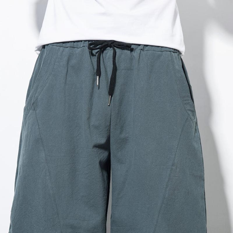 Shang Loose Trousers Men's Plus Fat Plus Size Cotton and Linen Casual Pants Chinese Style Harem Pants Foreign Trade
