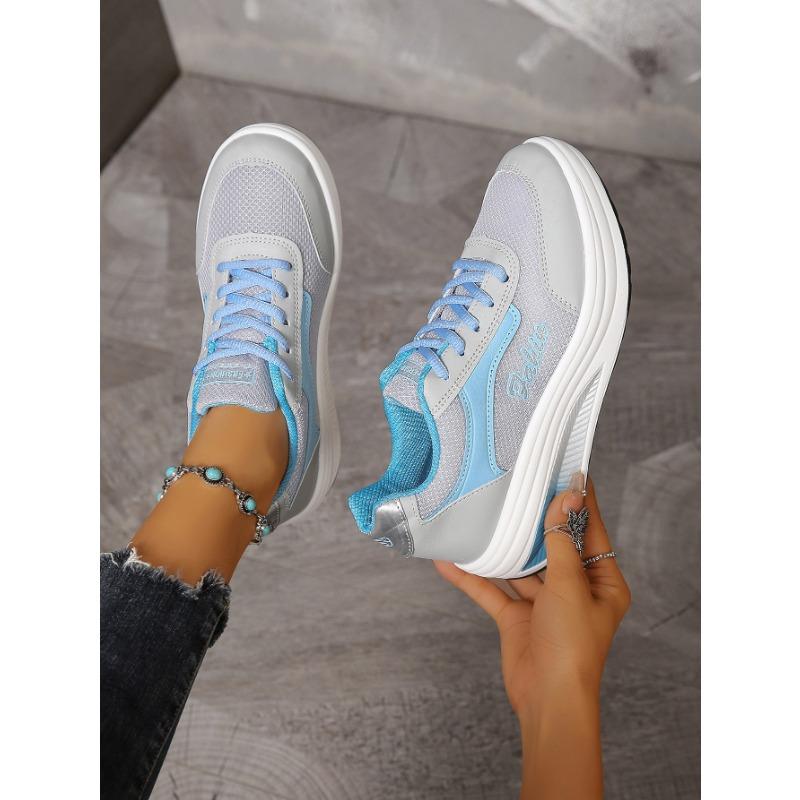Women Fashion New Vulcanized Shoes Platform Solid Color Flat Ladies Shoes Casual Breathable Wedges Ladies Walking Sneakers