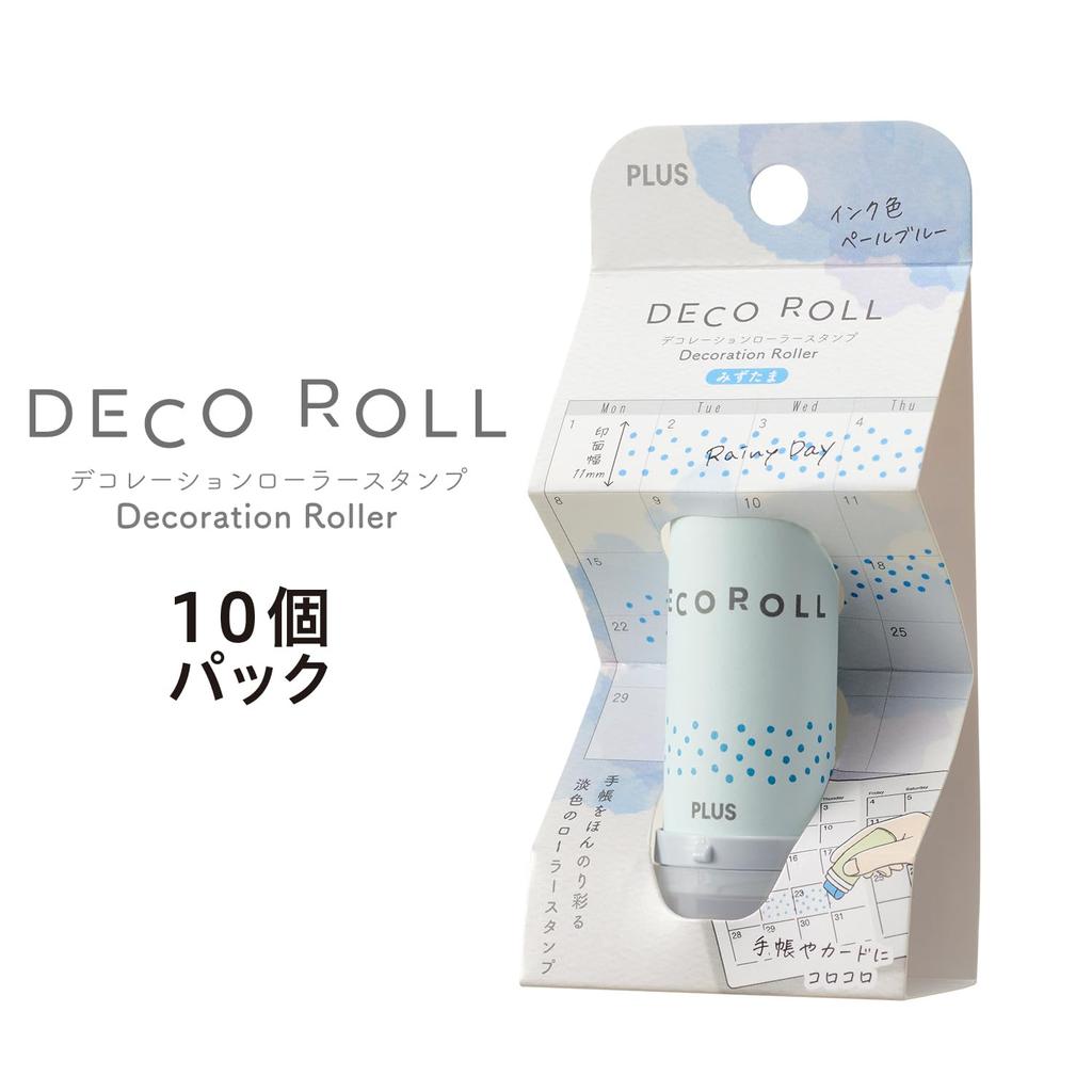 Plus Roller Stamp Deco 11mm Water Pale Set of Roller, Wide, Drop, Blue, 10, IS-611DR, 40-194x10