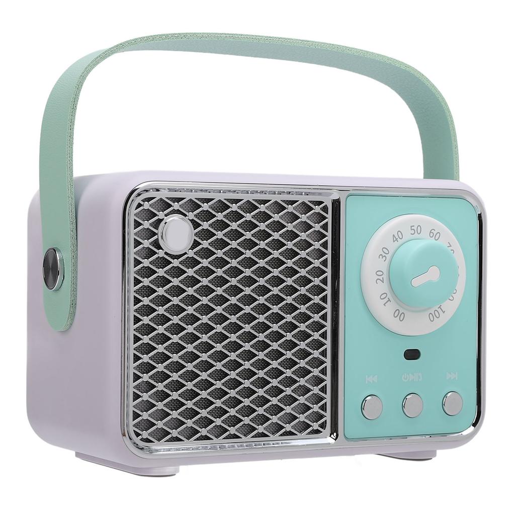 Small Retro Bluetooth Speaker Cute Vintage USB Rechargeable Portable Wireless Bluetooth 5.1 Speaker for Kitchen Bedroom