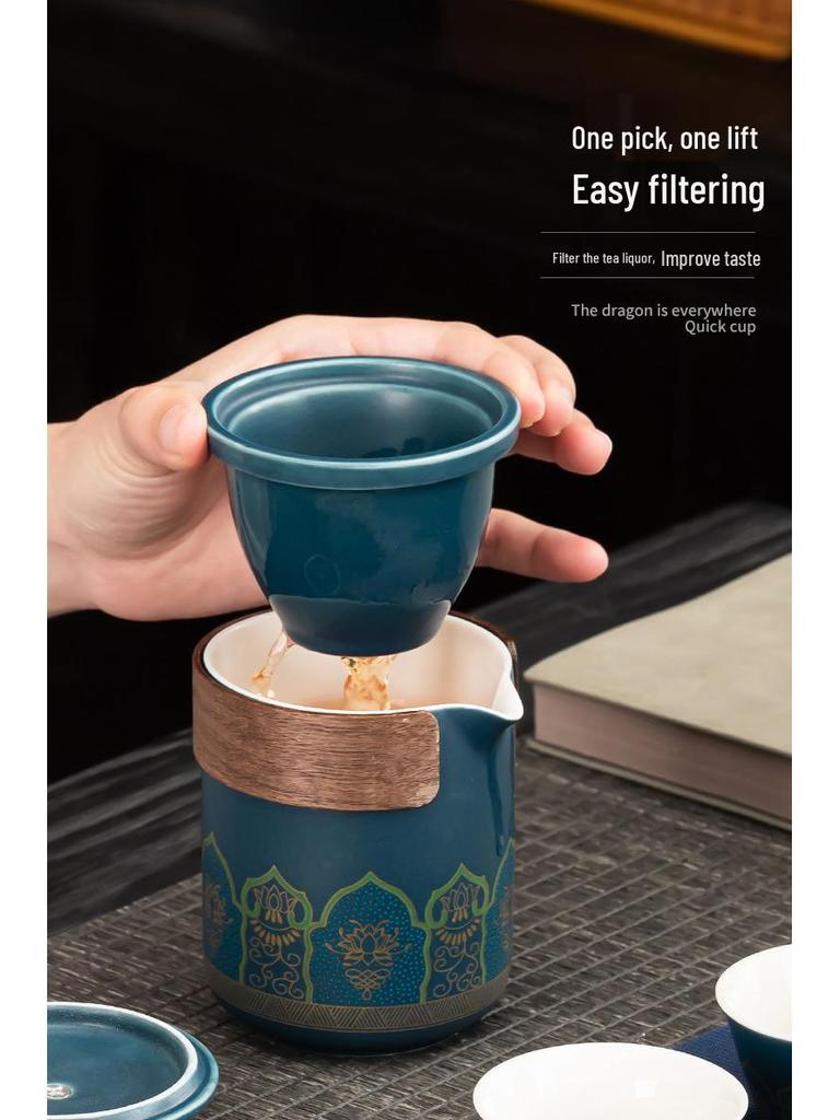 Portable Kung Fu Tea Set for Travel, Camping, and Business Gifts with Logo