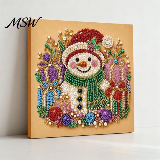Faux Pearl Painting Kits for Adults Christmas Art Kit, DIY Santa Tree Festive Projects 3D Holiday Wall Decor Craft Kit Adults, Handmade Gift Relaxing