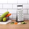 4-Sided Grater, Potato, Fruit, Vegetable, Cheese Shredder and Slicer, Kitchen Multifunctional Vegetable Cutter with Handle and Non-Slip Rubber Bottom,