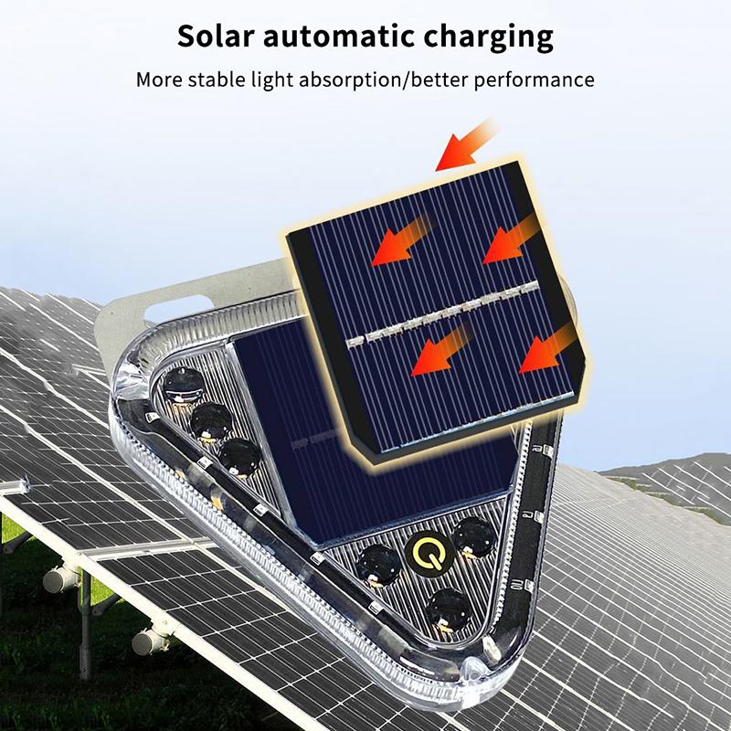 Mehrfarbige LKW-Heck-Blinkleuchte LED Solar-Warnleuchte Kollisionsschutz Magnetischer Berührungsschalter Kabellose Stroboskop-Dreieckslampe