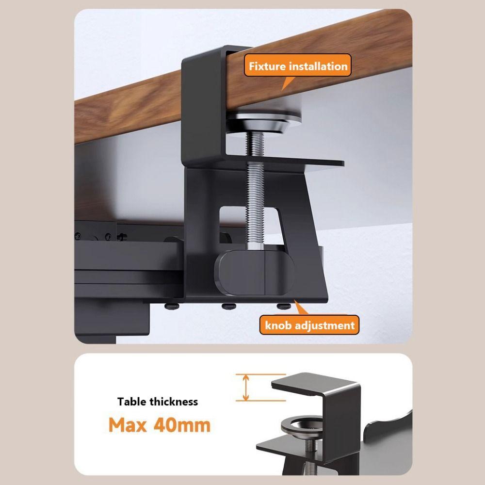 Space Saving Keyboard Bracket Stable Load-bearing Adjustable Keyboard Mouse Tray Slide-out Drawer Punch-free