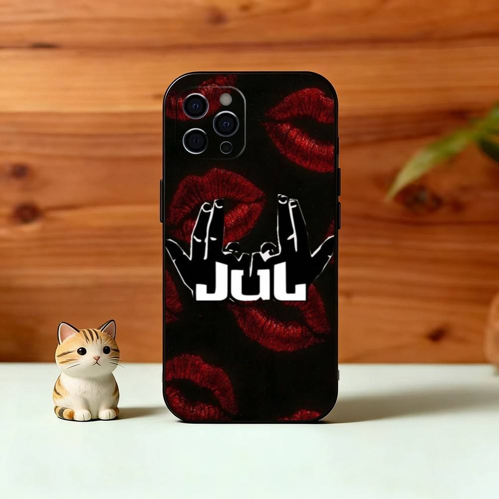 R-Rapper J-JUL Handyhülle Für iPhone 17,16,15,14,13,12,11 Plus,Pro Max,XS,Weiche Silikon-Schwarze Hülle