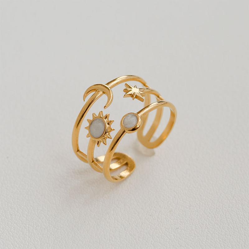 Stainless Steel French White Enamel Rings For Women Drip Glaze Romantic Elegent Girl Ring Daily Wear Sweet Y2K Jewelry No Fading