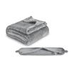 2 in 1 U-shaped Pillow and Blanket Flannel Space-saving Travel Pillow and Blanket Set Folding Solid Color Throw Blanket