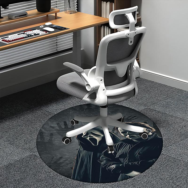 

Ghostface,Michael Myers Chair mat Round Rug-Office carpet, Machine Washable, Non-slip, Suitable for Living Rooms, Bedrooms, Entryways, and H 80cm by 80cm