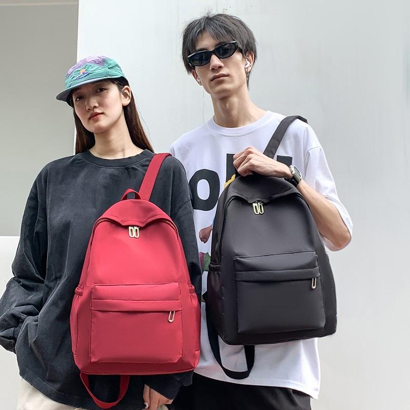 Schoolbag New Solid Color Versatile Backpack Leisure Travel Commuter Backpack Large Capacity Lightweight Student School Bag
