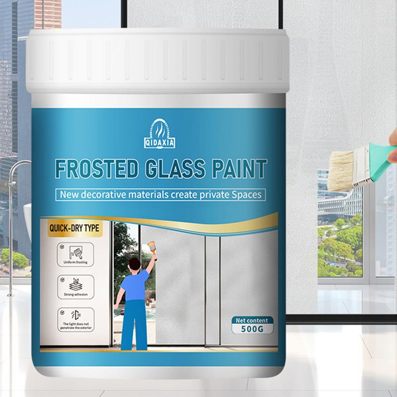 500g Matte Glass Paint Opaque Glass Paint Bathroom Glass Window Sandblasting Water-based Coating Transparent Becomes Frosted