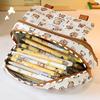 Three-layer Pen Bag Large Capacity Stationery Organizer High Quality Pencil Case  School Office