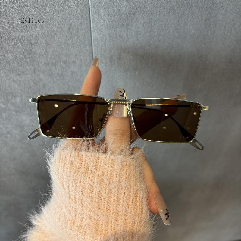 Vintage Slender Square Sunglasses For Men Women Retro Small Metal Frame Candy Colors Vintage Rectangle Glasses