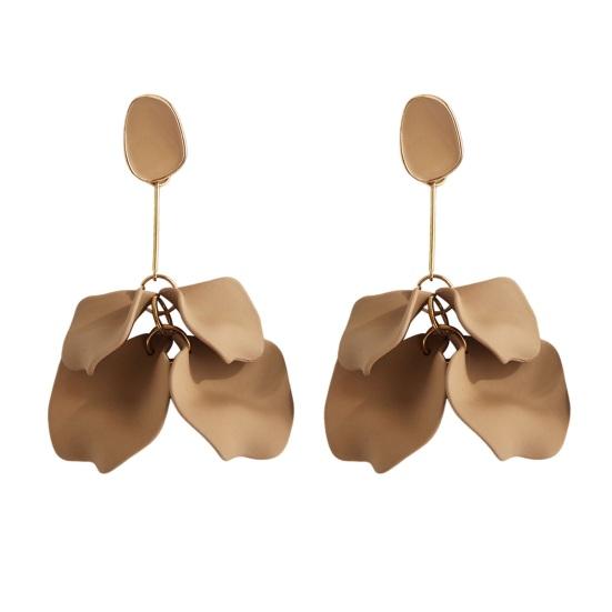 1 Pair Rose Flower Drop Earrings Earrings Exaggerated Dangle Petal Women Piercing Stud Earrings