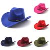 Western Cowboy Hat For Men With Wool Blend For Outdoor Riding And Sun Protection