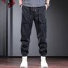 Summer French overalls men's trendy brand loose tied feet elastic pants outdoor British ruffian training tactical camouflage pants