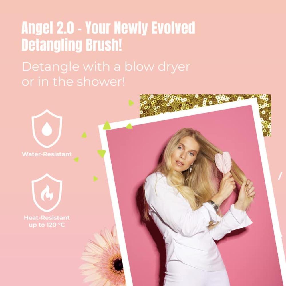 Tangle Angel Detangling Hair Brush - Anti Static Angel Wing Hair Brush with Soft & Flexible Bristle for Straight & Wavy Hair, Women Detangler Brushes