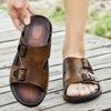 Cool Slippers Summer New Fashion Double Buckle One-word Slippers Wear Light Beach Shoes Versatile Daily Slippers
