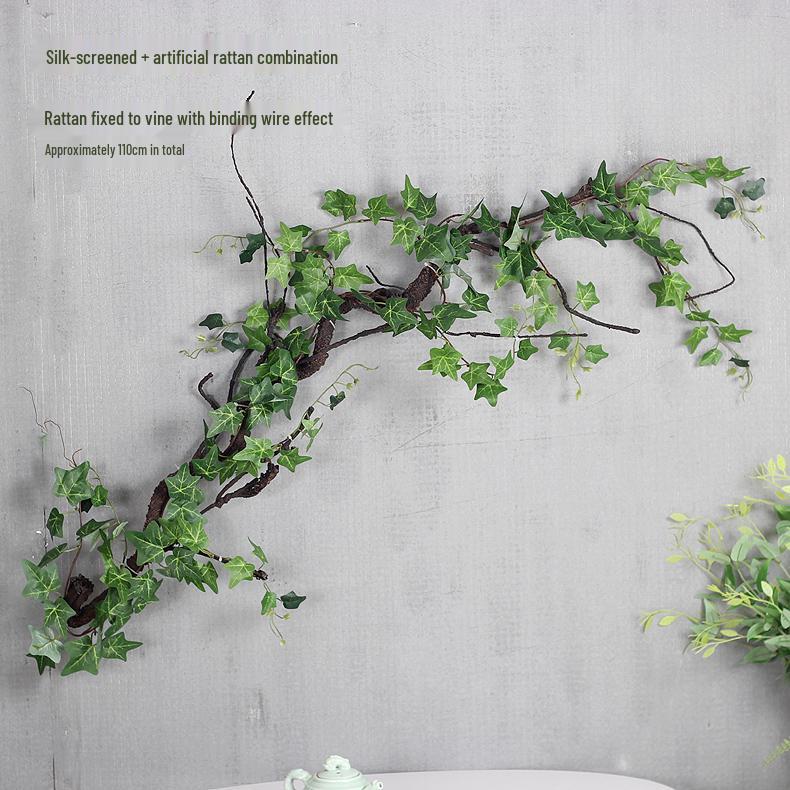 Decorative Rattan Faux Leaf Vines for Air Conditioning Pipe or Shopping Mall Display