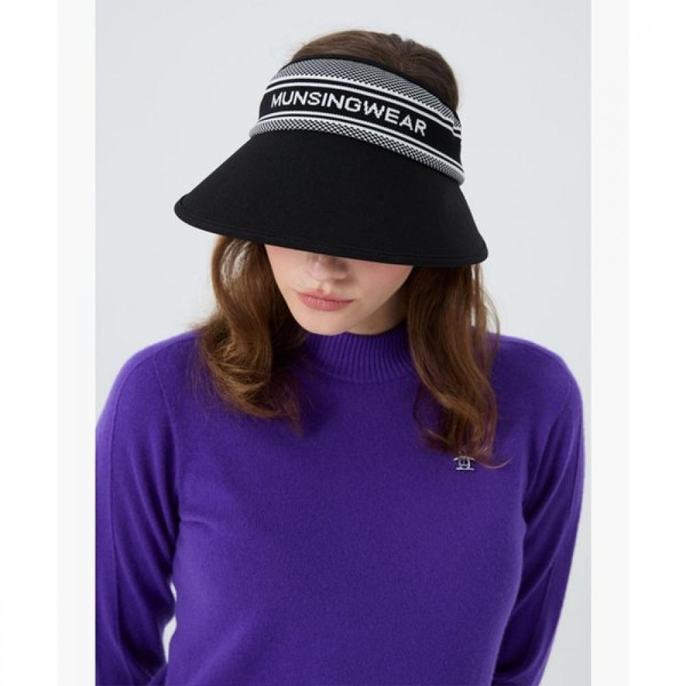 Munsingwear Women Wide Brim Ribbon Visor Black Mr322lcp81