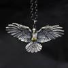 Vintage Falcon Necklace Eagle Spread Wings Jewelry Pendant European and American Trend Hip Hop Bouncing Men and Women