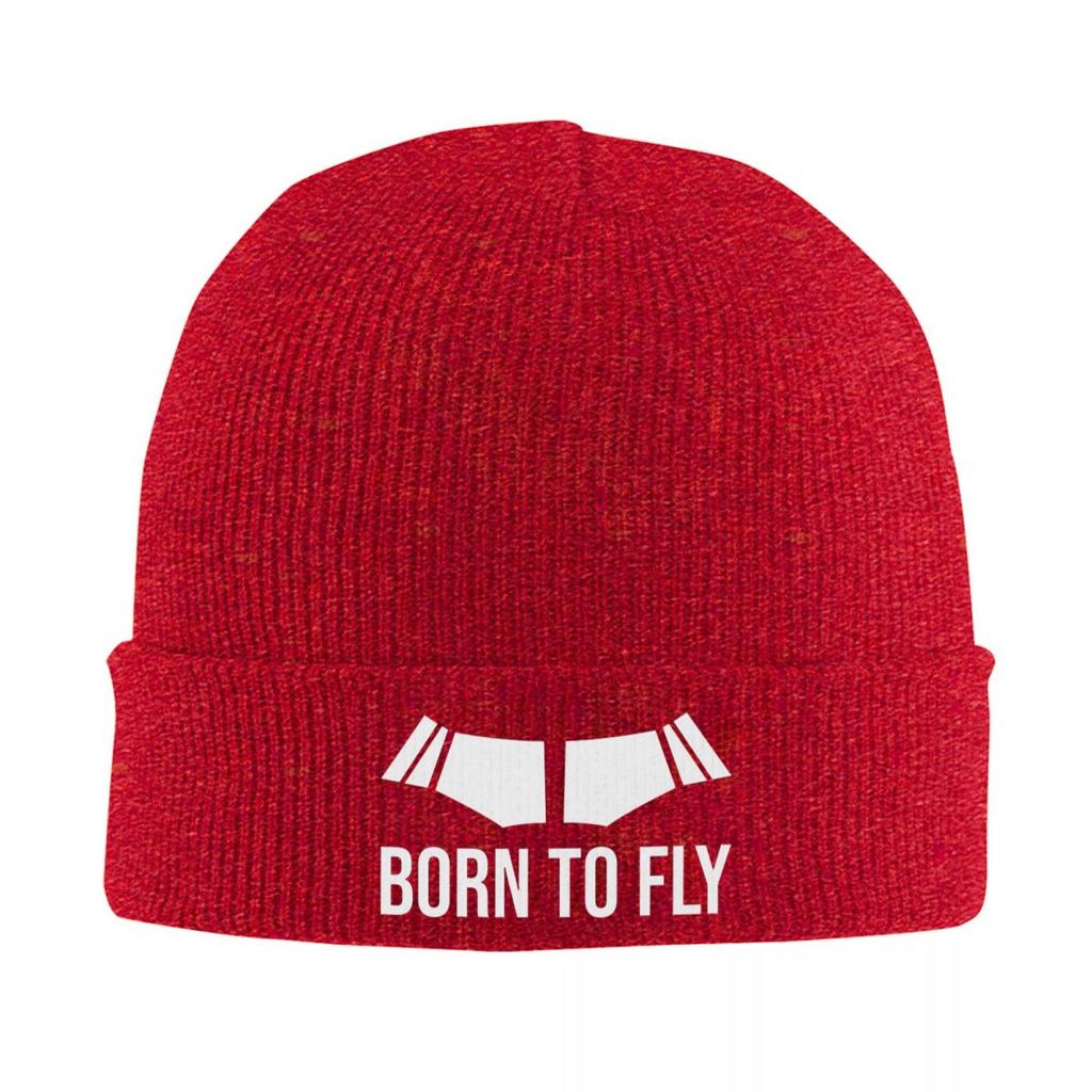 Born To Fly Flugzeugpilot Flieger Warme Strickmütze Winter Strickmütze Mütze Beanie Hip Hop Kappen für Unisex
