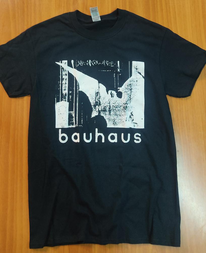 Bauhaus Post Punk Band Black T-shirt with Hand Pulled Silkscreen Print Unisex T-Shirt