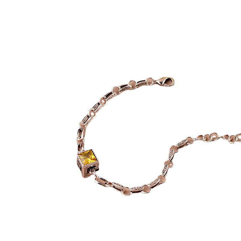 Koreanisches Vintage Lila Diamantwürfel Armband für Damen