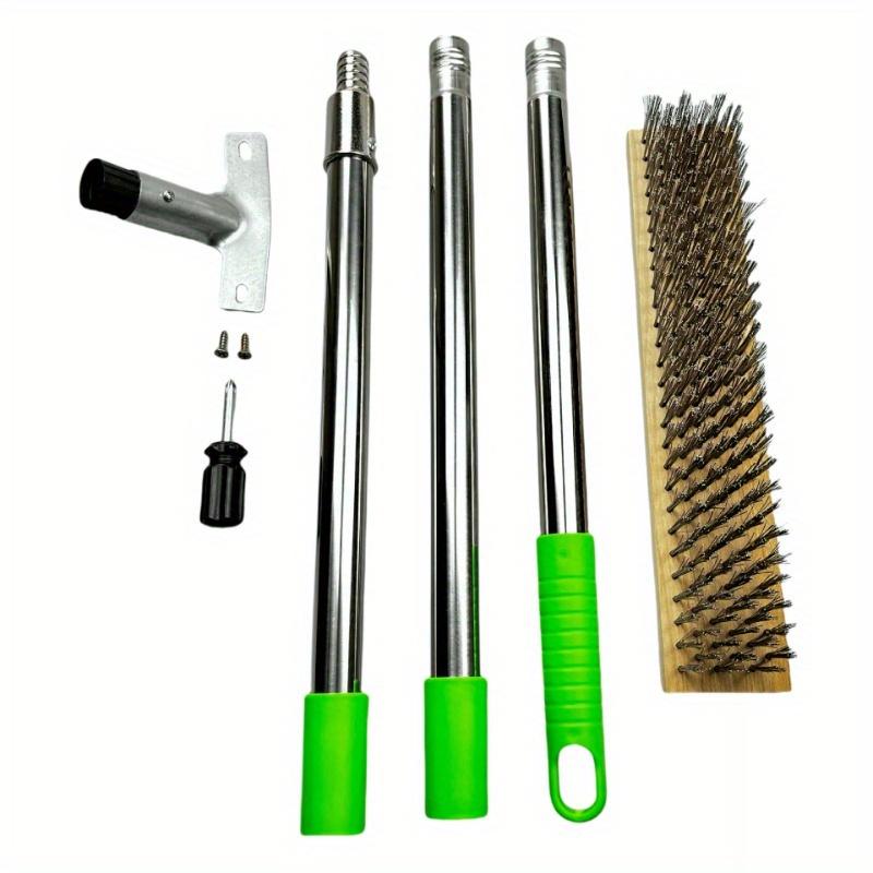 

Outdoor Cement Floor Brush Stainless Steel Wire Scrubber Detachable Tube Heavy Duty Cleaning Brush for Concrete Patio Garage