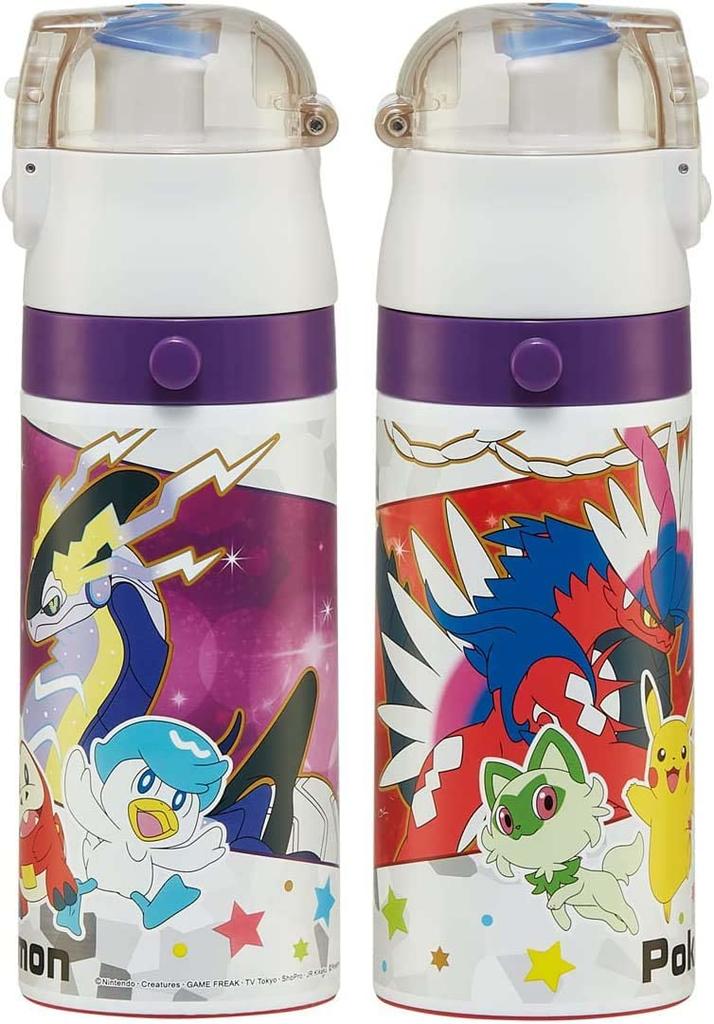 Skater Stainless Steel Water Bottle 2way Direct Drinking 420ml Cup Drinking 350ml Pokemon 23N Lightweight Type Boys Pocket Monster Small Capacity Type