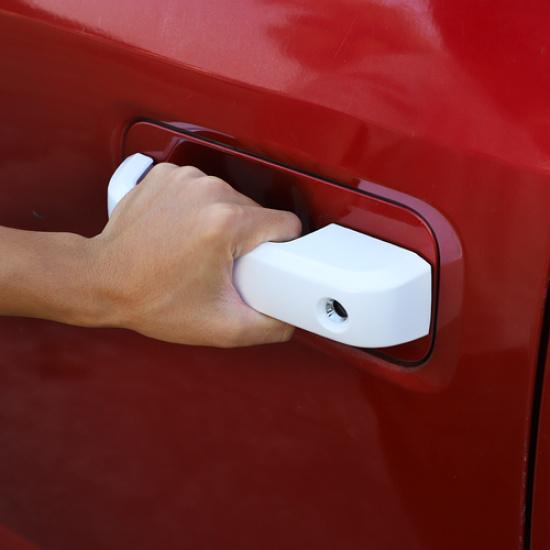 For 2015-20 Ford F150 Door Handle COVERS TRIM SHELL CAP Wo Smart Key Hole WHITE