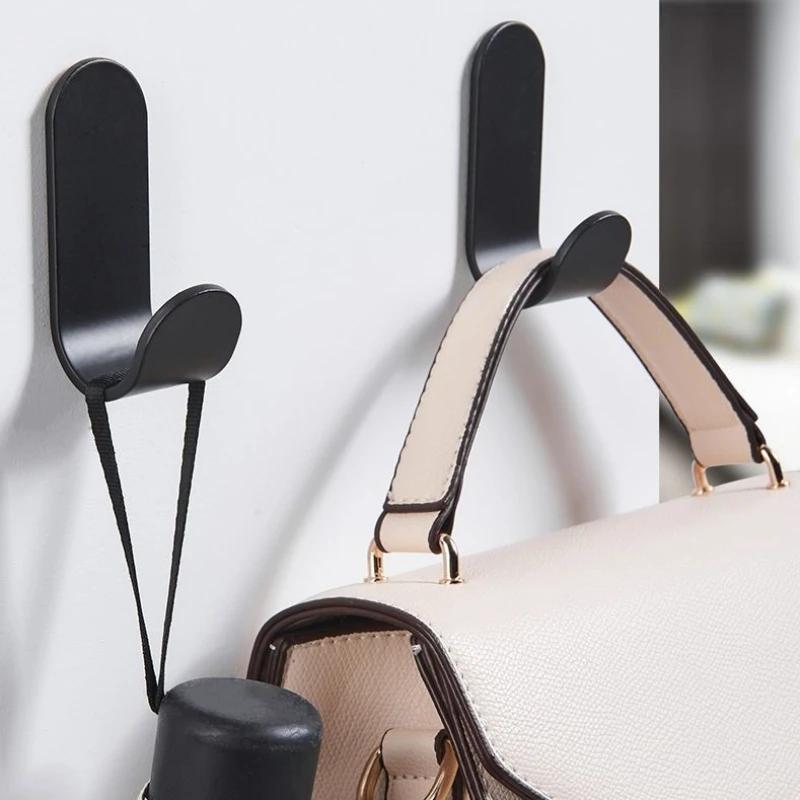 5/10pcs Stainless Steel Self-Adhesive Hooks Waterproof Sticky Hooks Hanging Bathroom Towel Keys Kitchen Bathroom J-type Hook