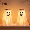 Decorative Candy Dish for Home Halloween Ghost Bowl Stand with Remote Control, Large LED Lighted Festive Cute Holder Front Door Porch Outdoor