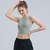 Damen Ärmelloses Schnelltrocknendes Yoga-Weste mit Brustpolstern - Atmungsaktives Fitness- & Lauf-Top