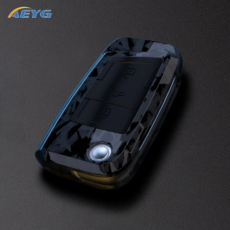 

Чехол для ключей автомобиля из АБС-пластика из углеродного волокна, брелок для VW Volkswagen Golf 7 MK7 Tiguan MK2 для SEAT Ateca Leon FR 2 Ibiza для Skoda Octavia