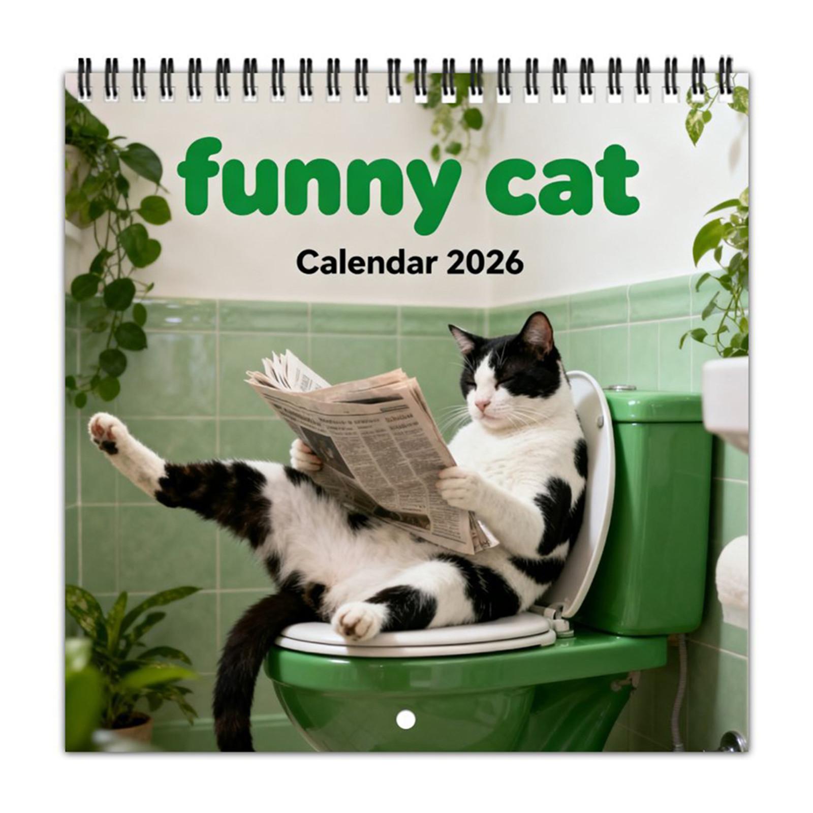 

2026 Wall Calendar Renaissance Style 2026 Calendar 2026 Funny Cat Calendar Gift for Cat Lovers темно-зелений колір