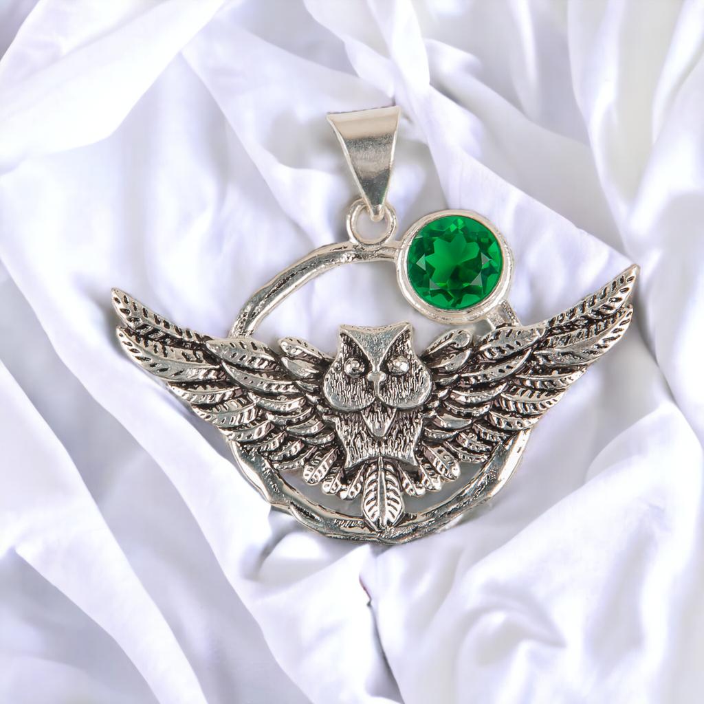 Natural Gemstone 925 Solid Silver Designer Jewelry Pendant 1.48" Christmas Gift CP-17