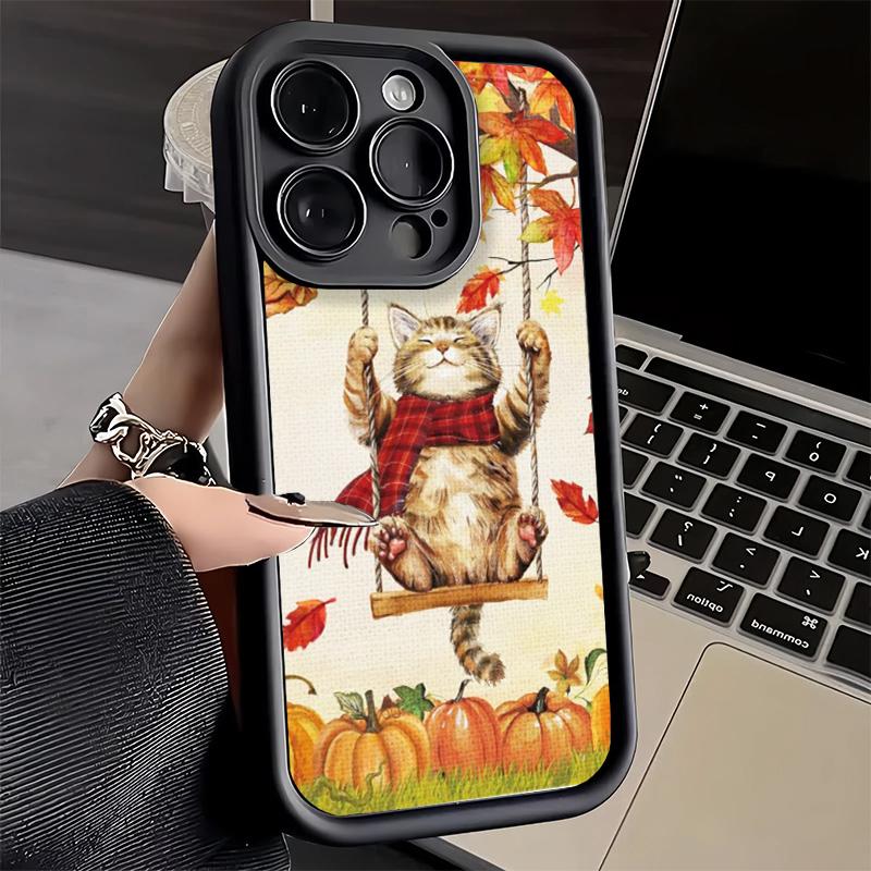 Phone Case for iPhone 17 Air 16E 15 16 Pro Max Pumpkin Happy Fall Autumn Cover 14 Plus 13 12 Mini Soft Shell Silicone Fundas
