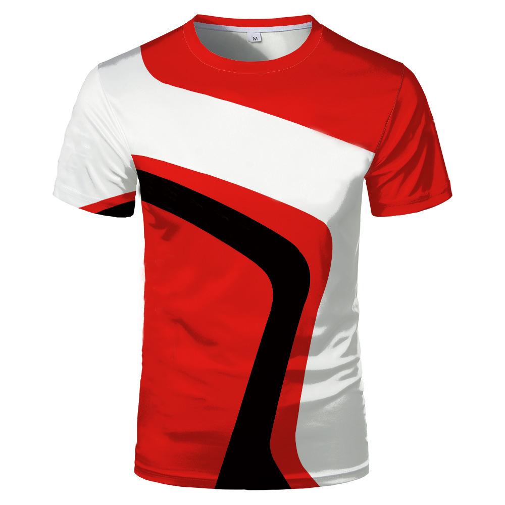 Men's Casual 3D Print T-Shirt Summer Fashion Sports Contest Trend Hip Hop Harajuku Personality round Neck Short Sleeve