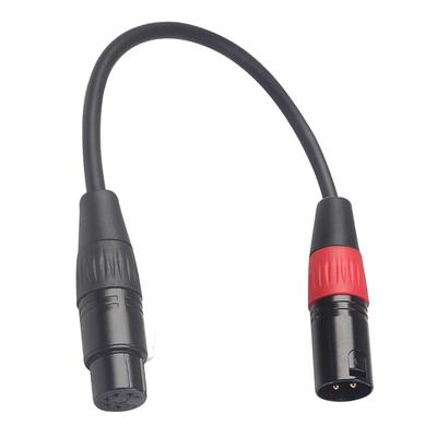 Black 3Pin Male Plug To XLR 5Pin Female Cable Adapter XK1073M5F 0.
