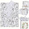 Wildflower Black and White Floral Tissue Paper - 20 Sheets, Botanical Gift Wrap for Birthday, Baby Shower, Wedding Favors - Translucent Finish