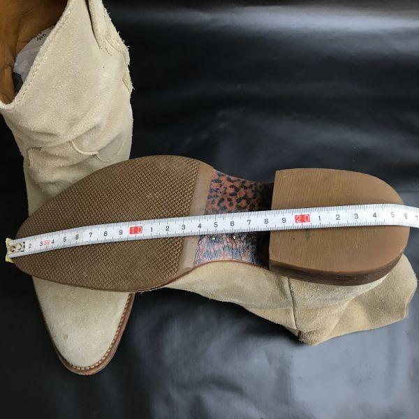 El Andalucia Mexico leather suede western pecos boots women's 23 beige(USED)