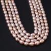1String, Light Orange Natural Freshwater Pearls, Handmade Rice Pearl Beads, 5-6 Mm, for DIY Necklace Accessories, Jewelry Making, Women Gift, 36 Cm