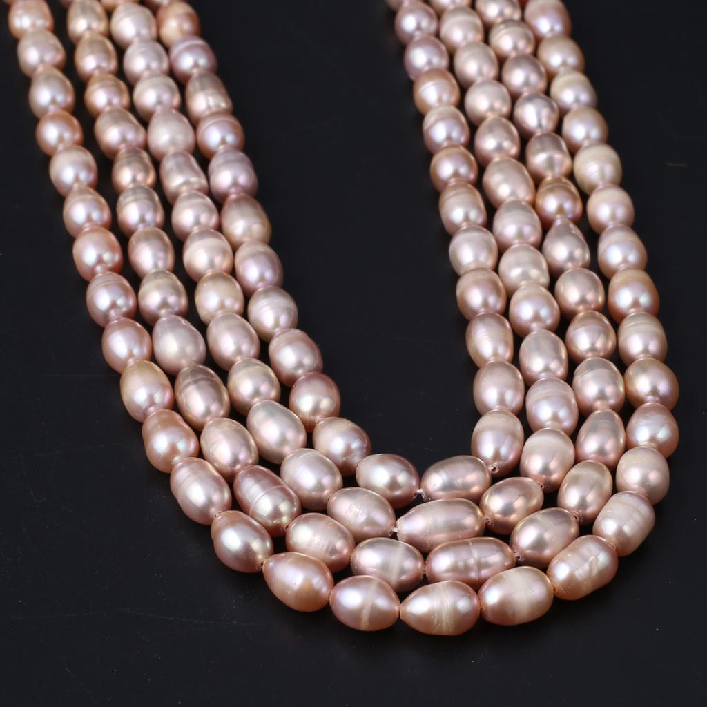 1String, Light Orange Natural Freshwater Pearls, Handmade Rice Pearl Beads, 5-6 Mm, for DIY Necklace Accessories, Jewelry Making, Women Gift, 36 Cm