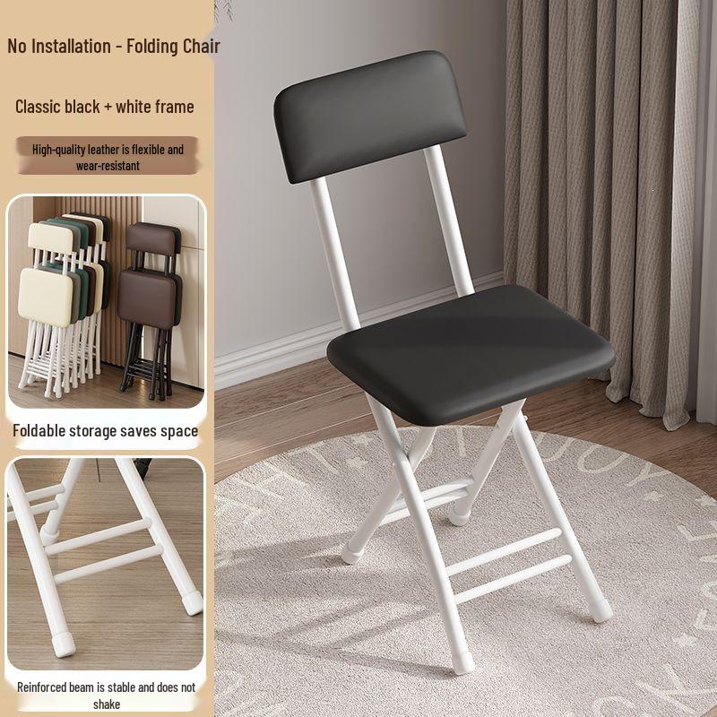 Folding Office & Leisure Chair with Backrest - Computer, Home, Training & Portable Stool