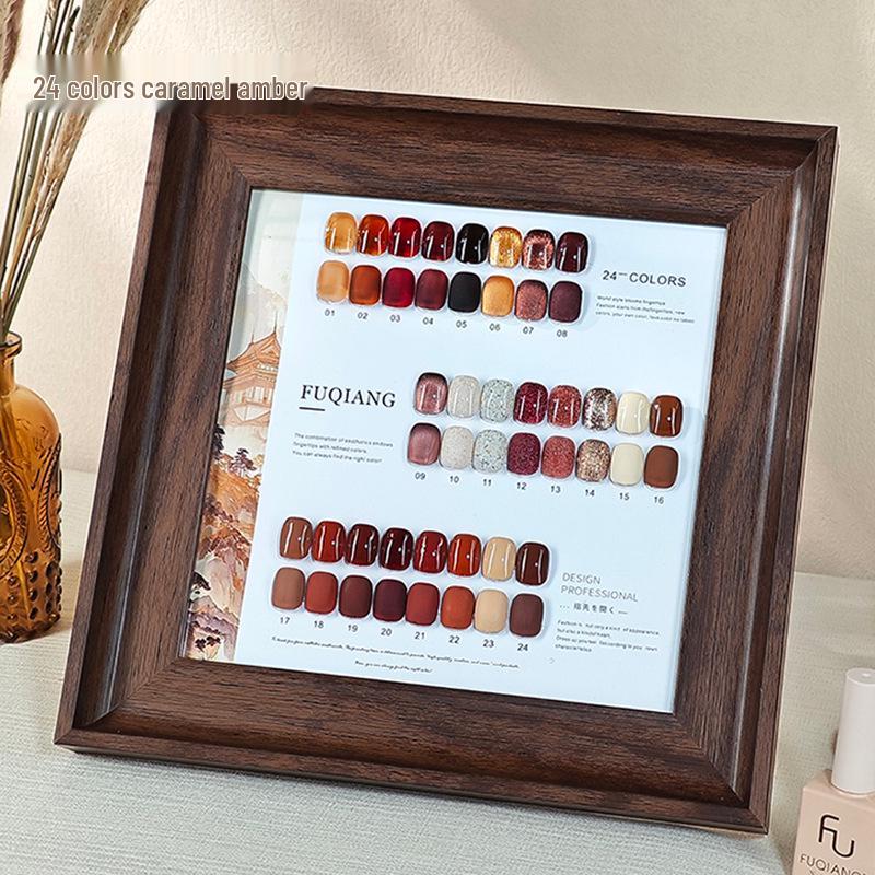 

Fuxiang 24-Color Caramel Mocha Gel Polish Set with Amber Glitter for Autumn/Winter